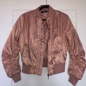 Missguided Rose Gold Bomber Jacket Size 4